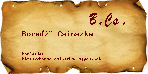 Borsó Csinszka névjegykártya